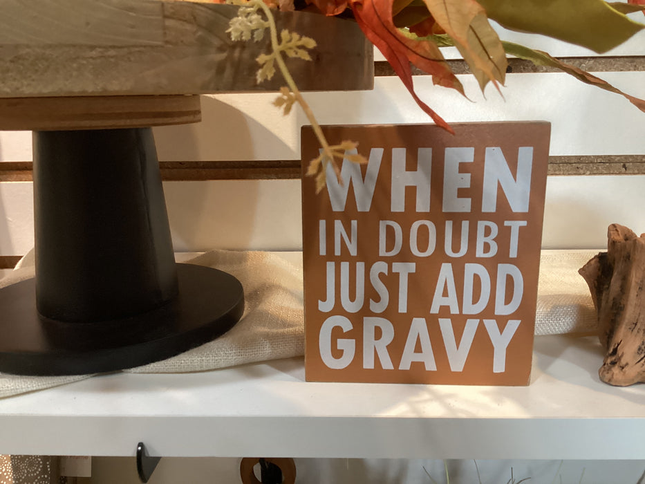 Funny Thanksgiving Add Gravy Mini Block