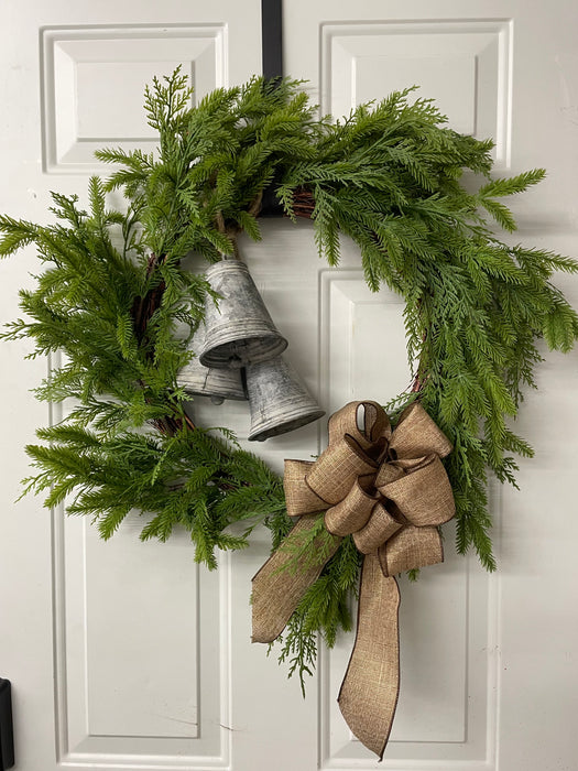 Artificial  28" Mixed Spruce Pine Wreath Real Touch