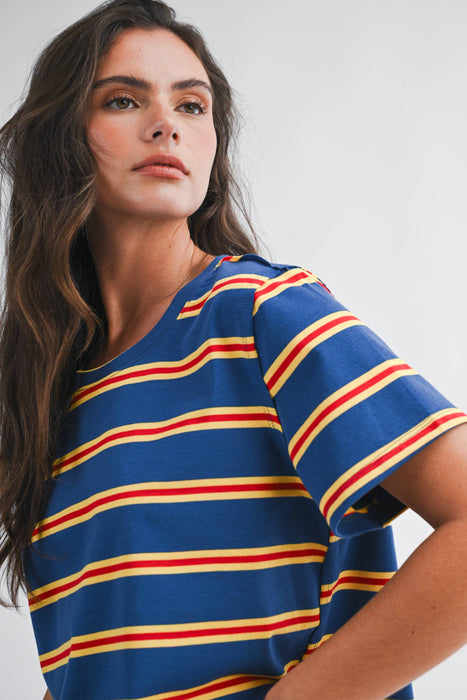 Striped Boxy Short Sleeve Tee