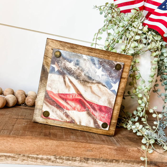 Patriotic Mini Tiered Block Sign