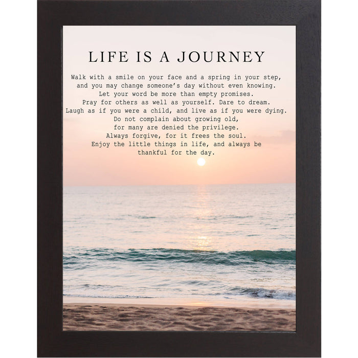 Life Is a Journey Wall Art – Beach Sunset Inspirational Poem