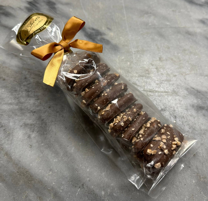 Milk Choc Almond Butter Toffee Squares Bag w/ Satin Bow 4 oz.