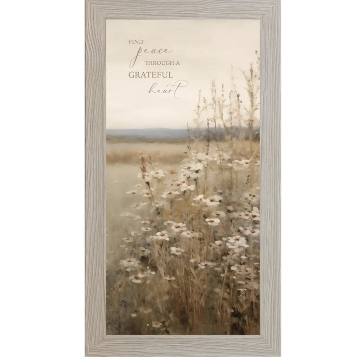 Find Peace Through A Grateful Heart Framed Art Sign
