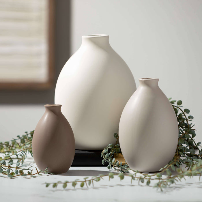Matte Teardrop Vase Set Of 3