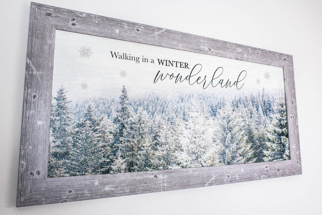 Walking In A Winter Wonderland Green Forest Snow Art