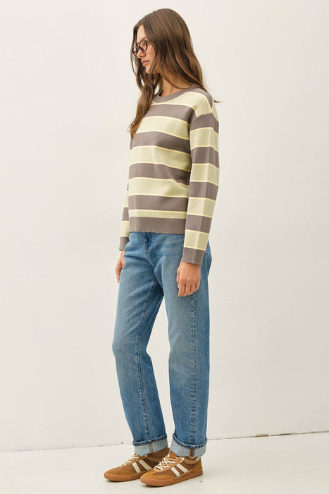 BOXY FIT MULTI STRIPED SWEATER