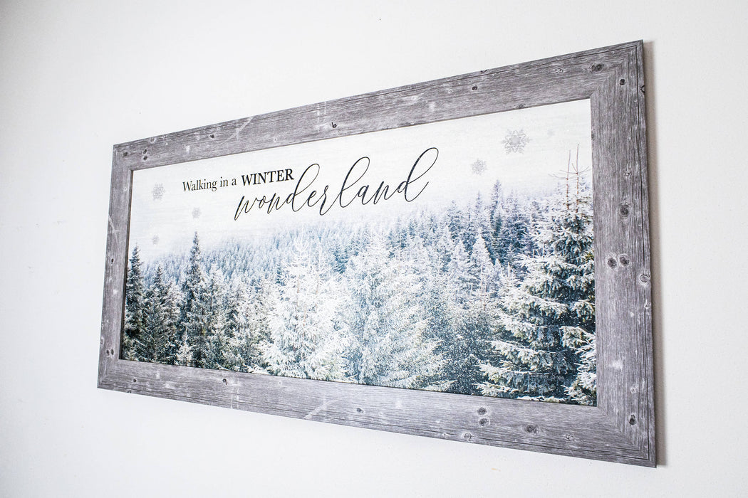 Walking In A Winter Wonderland Green Forest Snow Art