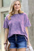 Acid wash French terry drop shoulder raw edge top for women and girls at Heartland Store MN in Lewiston MN