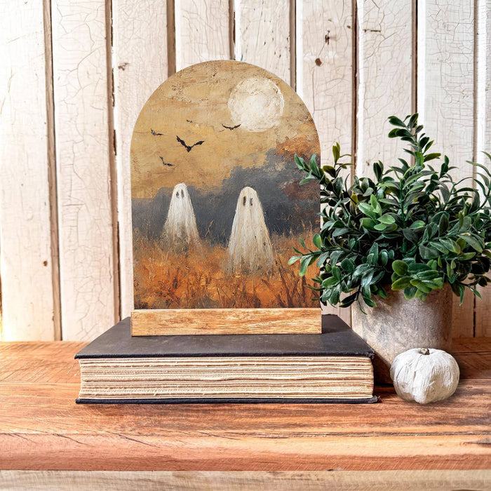 Spooky Ghosts Halloween Arched Shelf Sitter