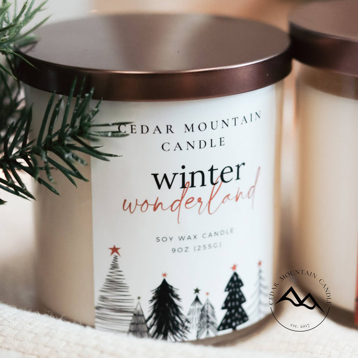 Winter Wonderland Fraser & Fir Needle Scented 9 oz Glass Jar Soy Candle