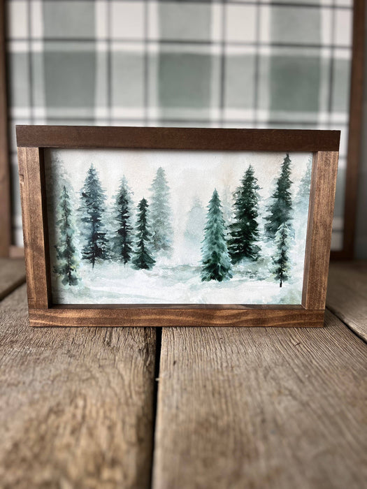 Evergreens Landscape | Christmas Handmade Sign 8"x12"