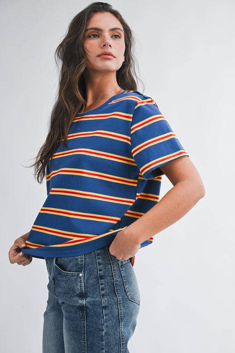 Striped Boxy Short Sleeve Tee