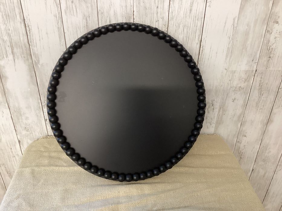 Black Beaded Round Tray