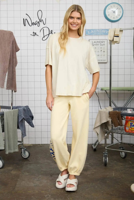 WASHED EXPOSED SEAM RELAXED KNIT T-SHIRT