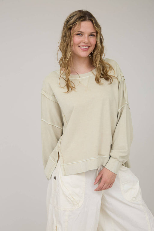casual oversized sweatshirt beige color