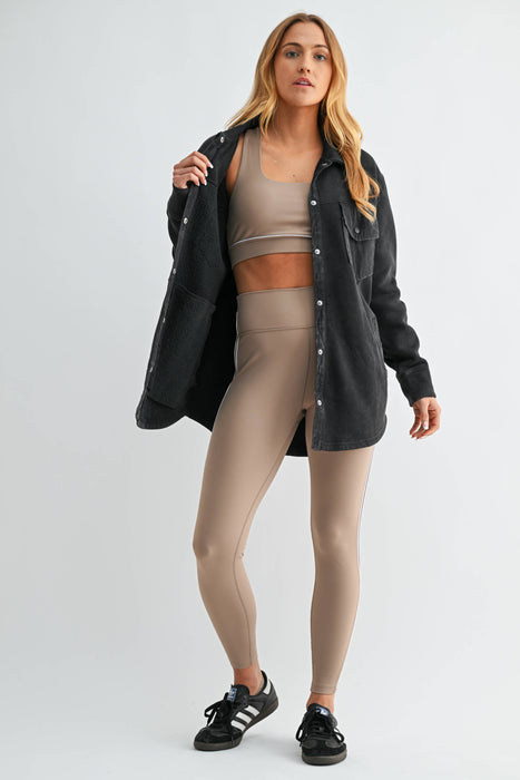 Snap-On Shacket Jacket for Women with Pockets