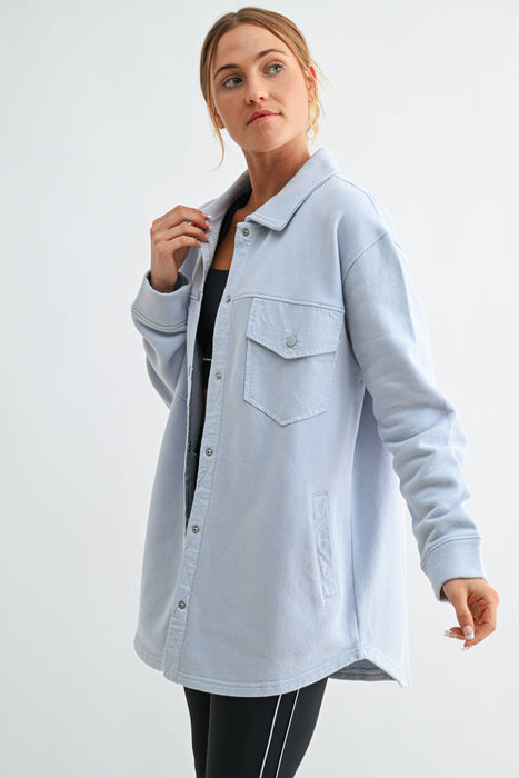 Malibu Snap-On Shacket Jacket for Women with Pockets