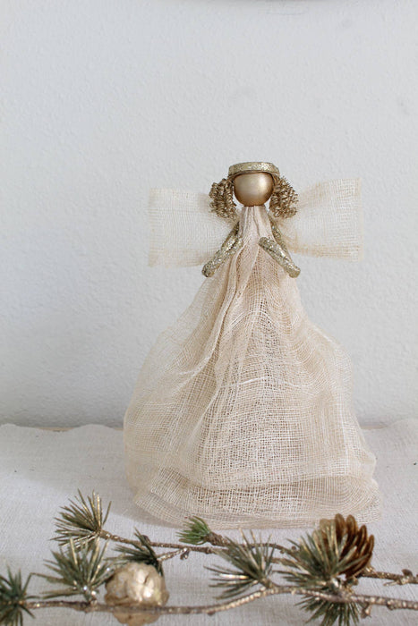 9" Tabletop Gold  Angel w/Layered Dress