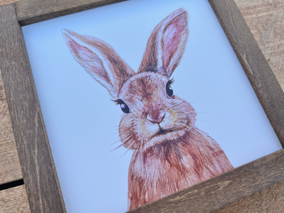 Colorful Easter Bunny Wood Sign