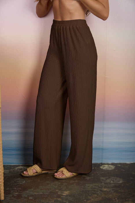 TEXTURED KNIT ELASTIC WAIST LOUNGE PANTS