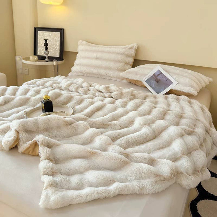 Ultra Soft Faux Rabbit Fur Throw Blanket – Queen Size (60" x 80") – Available in 3 Colors | Heartland Store MN
