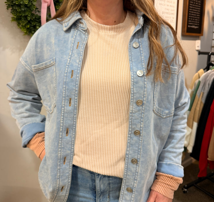 Acid Washed Button Down Shirt  for Women S–L by Blue Pepper  | Heartland Store MN