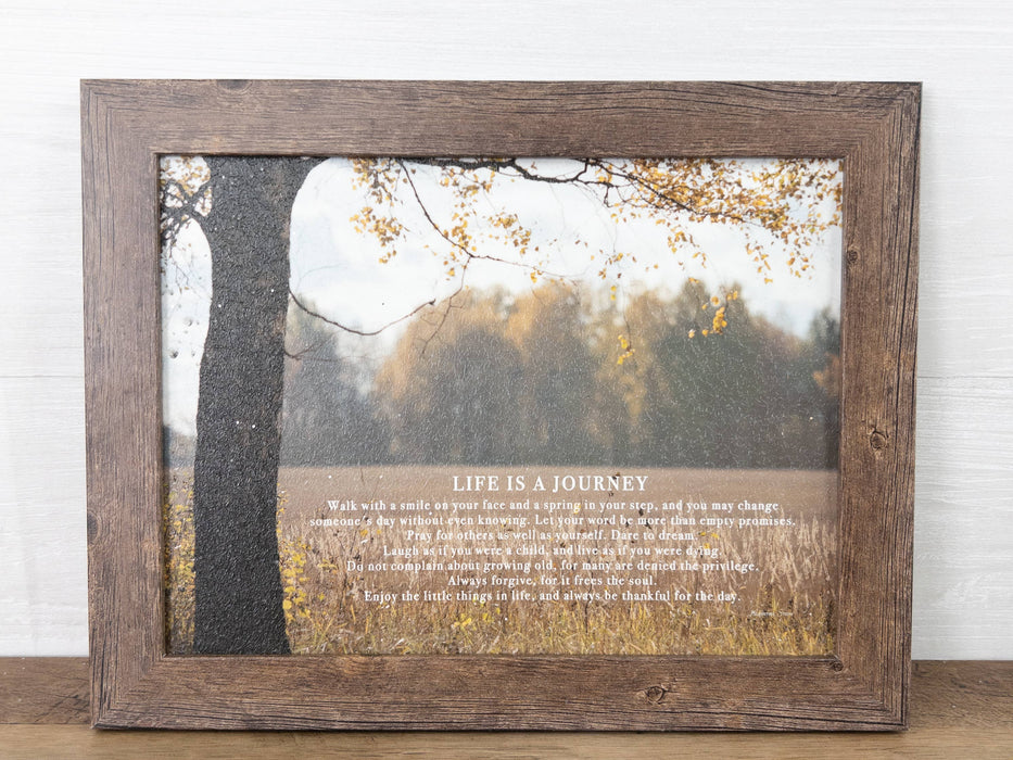 Life Is A Journey Pray Forgive Enjoy The Day Art Sign Brown