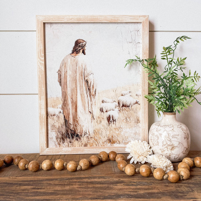 Jesus with Sheep Wall Art Print