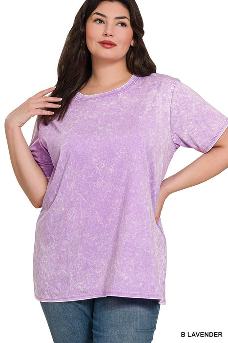 Washed Short Sleeve Top XL-3x