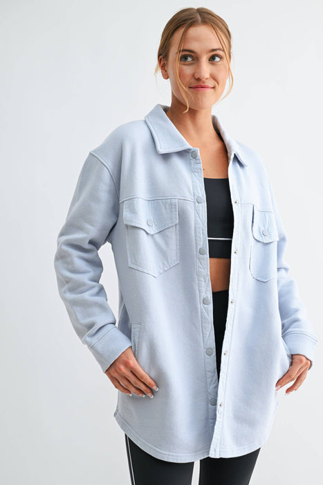 Malibu Snap-On Shacket Jacket for Women with Pockets