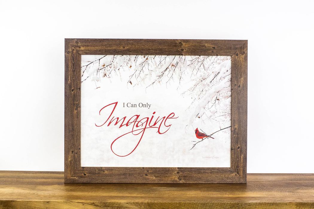 I Can Only Imagine Cardinal Art Decor Winter Glitter Snow