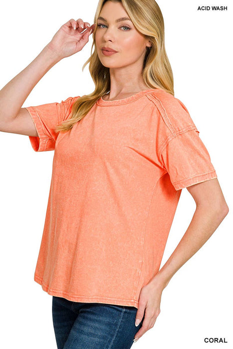 Zenana acid washed round neck t-shirt at Heartland Store MN