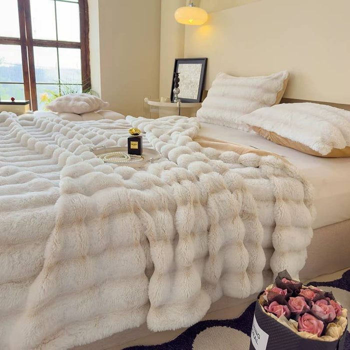 Ultra Soft Faux Rabbit Fur Throw Blanket – Queen Size (60" x 80") – Available in 3 Colors | Heartland Store MN