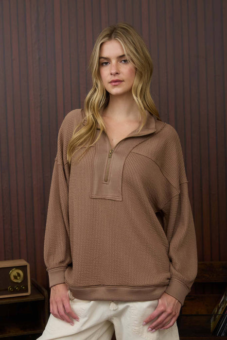 Stretchy polyester-spandex blend knit top 