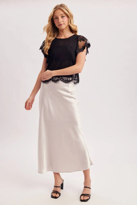 SEE-IT-THROUGH FLUTTERY SLEEVES LACE TOP WITH NO LINING