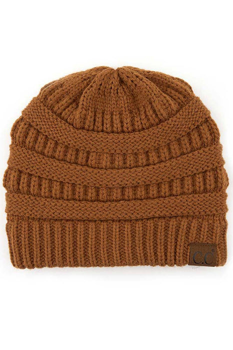 C.C Hatsandscarf Ribbed Solid Color Beanie