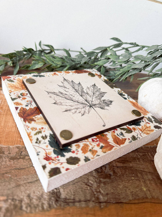 Fall Leaf Mini Wood Block