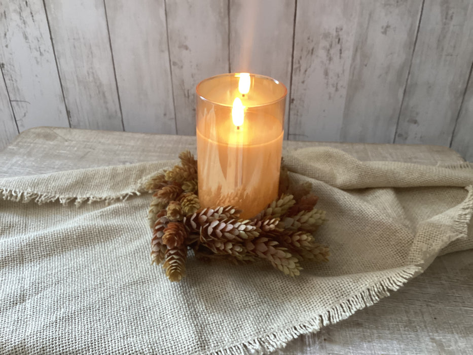 Artificial  3" Fall Hops Candle Ring