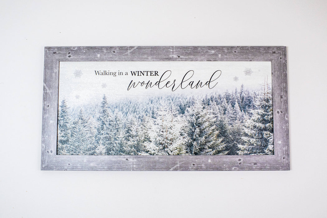 Walking In A Winter Wonderland Green Forest Snow Art