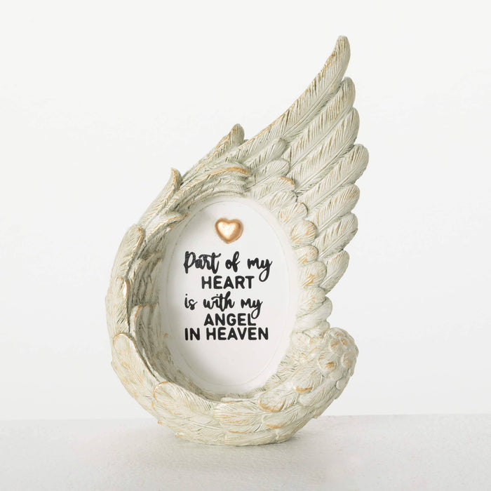 Part Of My Heart is with my Angel in Heaven Wing Ceramic Figure