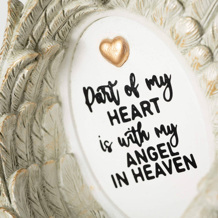 Part Of My Heart is with my Angel in Heaven Wing Ceramic Figure