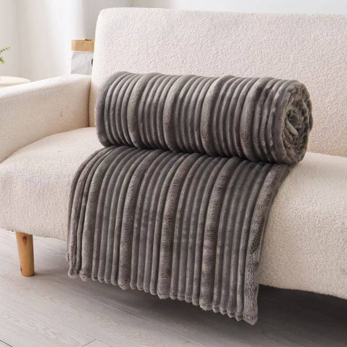 Plush Flannel Throw Blanket – Ultra Soft Ribbed Fleece, 3 Colors & 2 Sizes | Heartland Store MN
