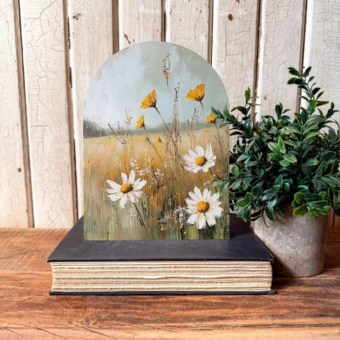 Yellow White Flowers Arched Shelf Sitter