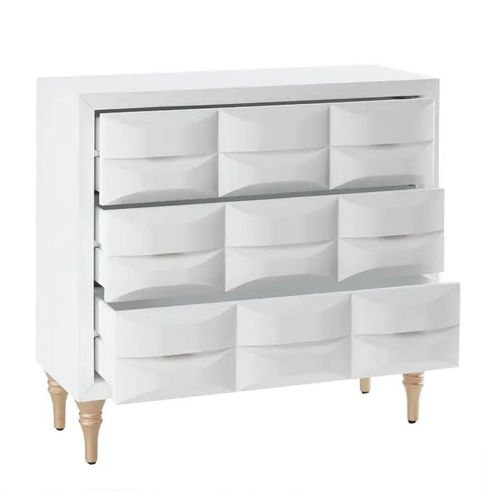 White 3 Drawer Chest