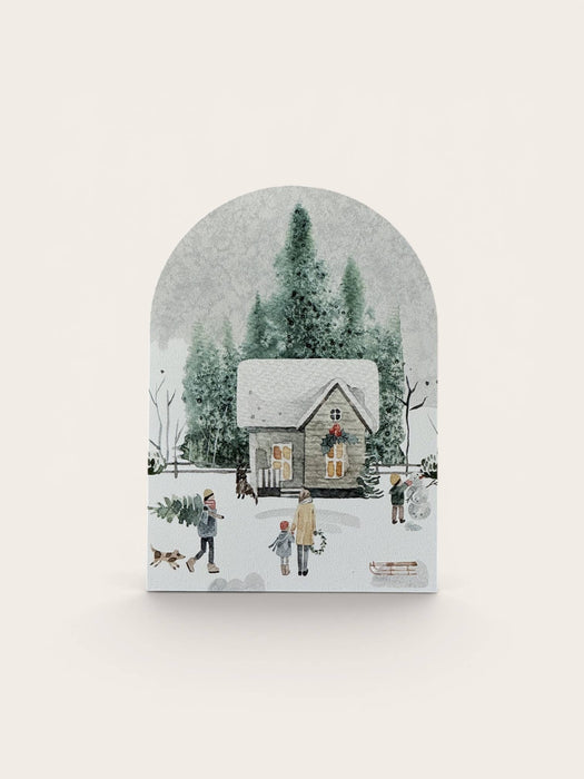 Large Winter House Scene, Arch | Christmas Decor