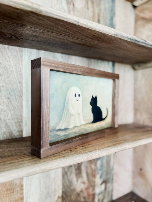 Ghost and Kitten | Halloween Decor