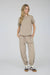 Simple round neck cotton tee raw edge detail fashion top