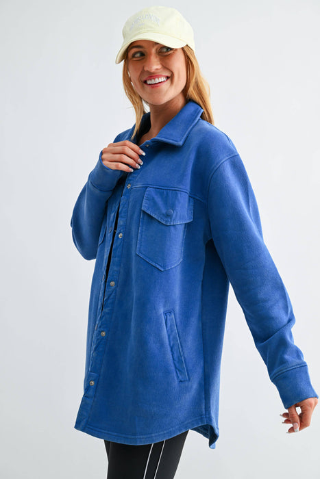 Snap-On Shacket Jacket for Women with Pockets