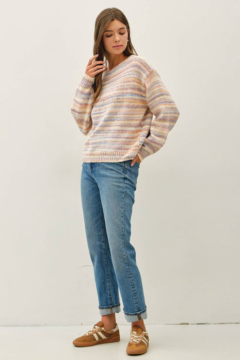 SOFT MULTI COLOR STRIPED SWEATER