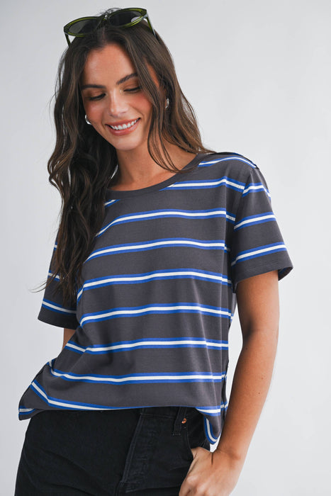 Striped Boxy Short Sleeve Tee
